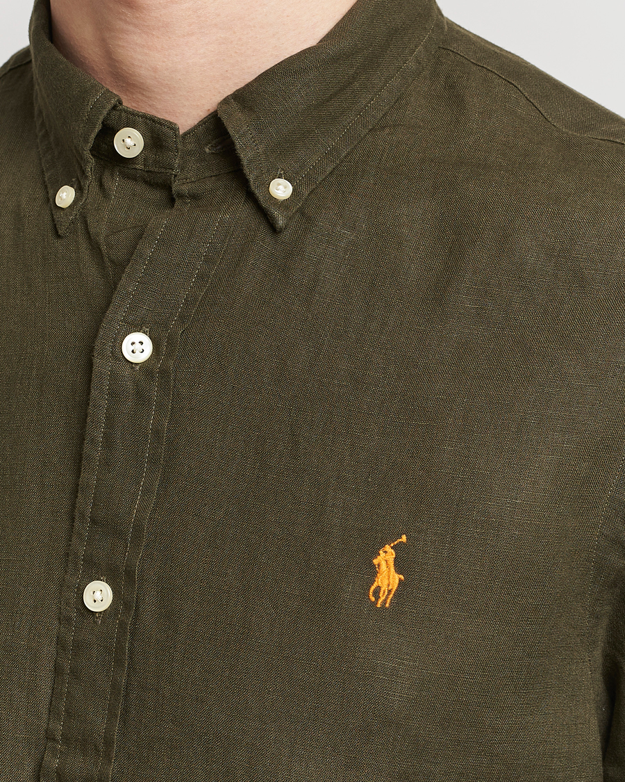 Mies | Kauluspaidat | Polo Ralph Lauren | Slim Fit Linen Button Down Shirt Armadillo