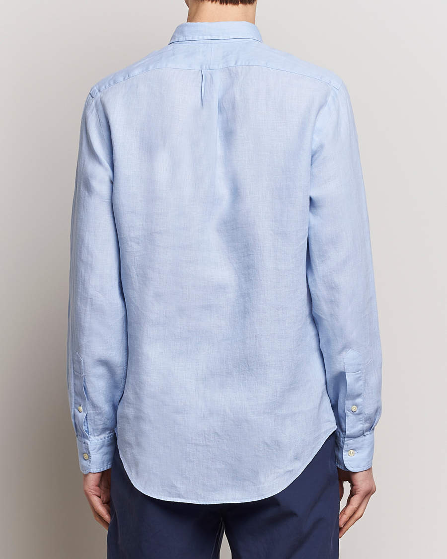 Mies | Kauluspaidat | Polo Ralph Lauren | Slim Fit Linen Button Down Shirt Blue Hyacinth