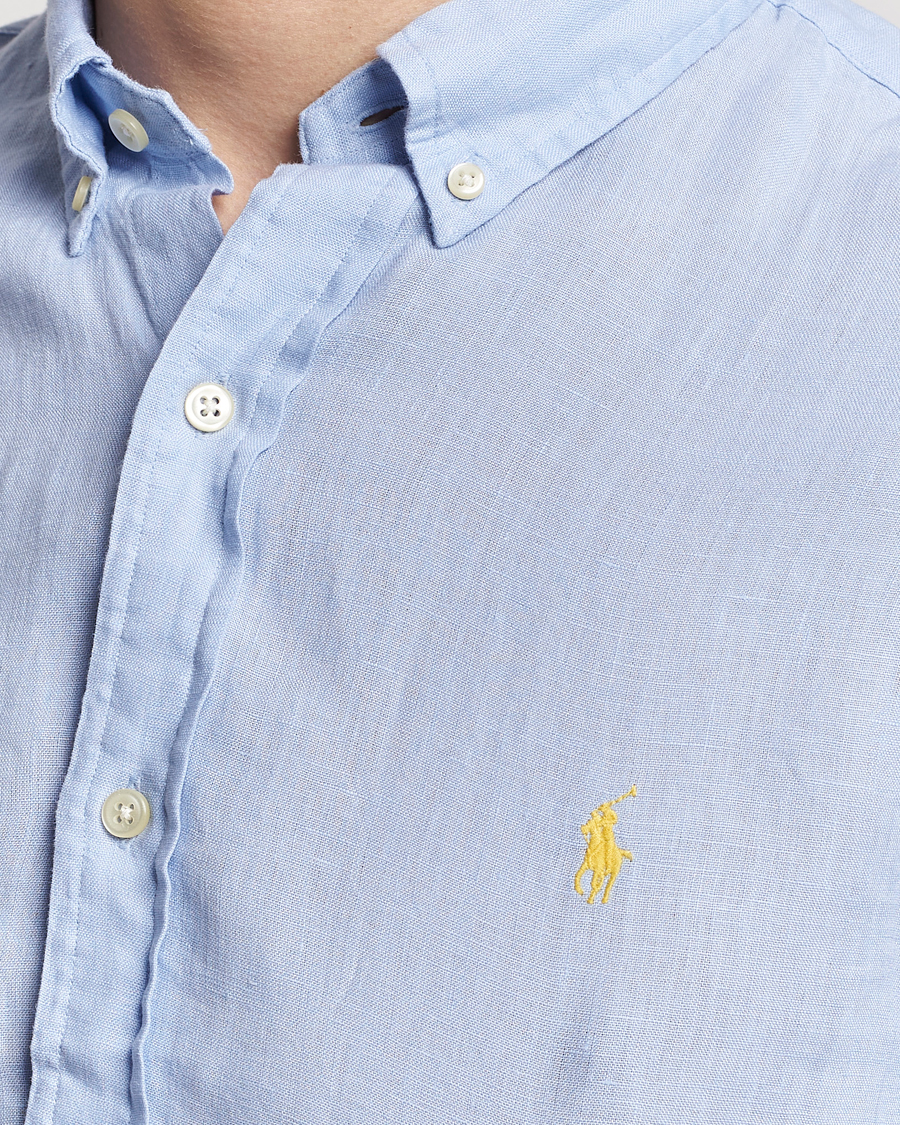 Mies | Kauluspaidat | Polo Ralph Lauren | Slim Fit Linen Button Down Shirt Blue Hyacinth