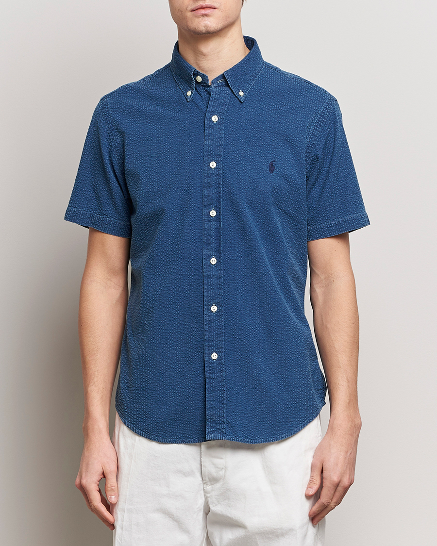 Men | Short Sleeve Shirts | Polo Ralph Lauren | Seersucker Short Sleeve Shirt Dark Indigo