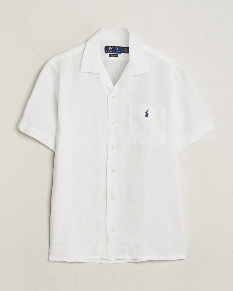 Mies | Kauluspaidat | Polo Ralph Lauren | Linen Pocket Short Sleeve Shirt White