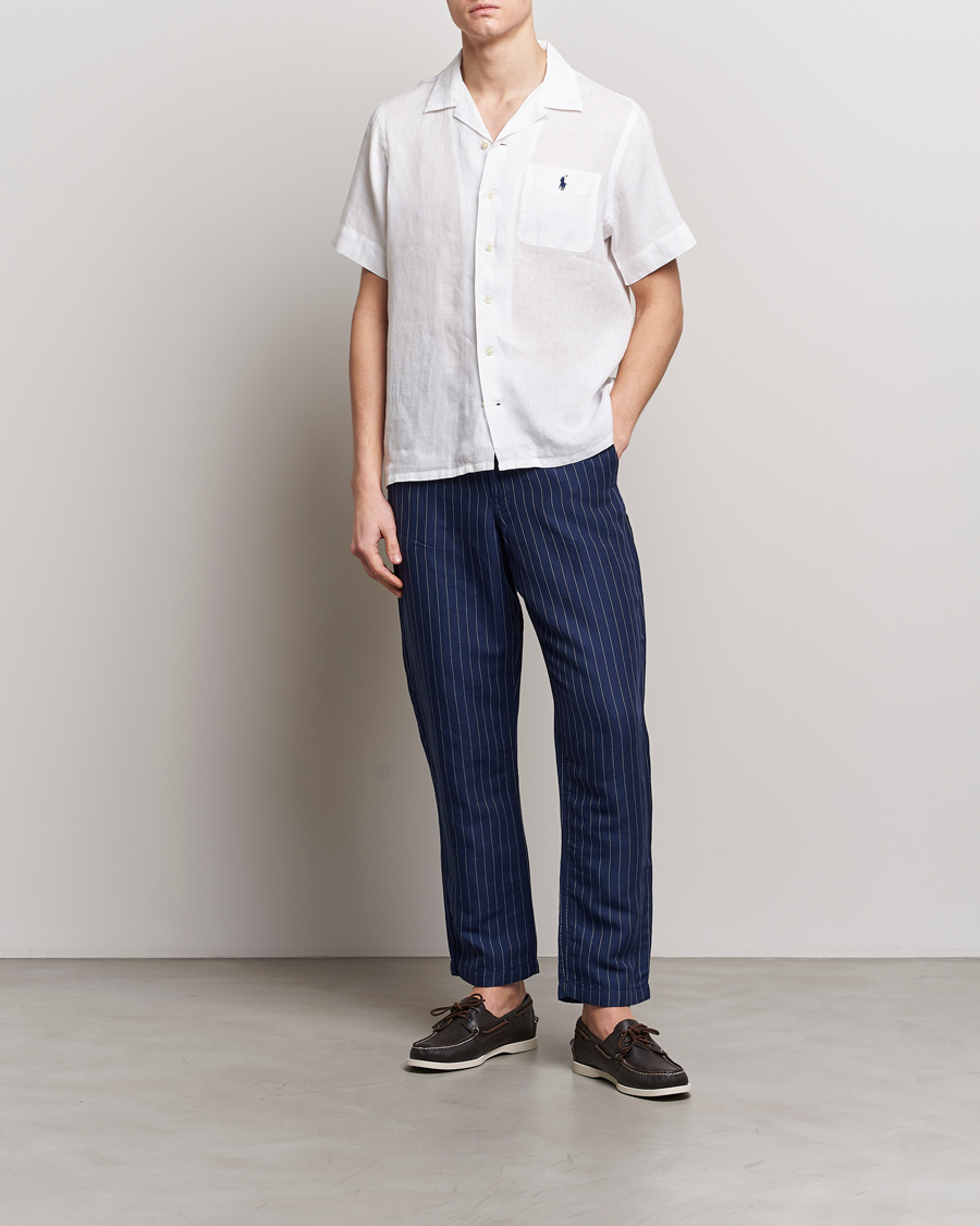 Mies | Kauluspaidat | Polo Ralph Lauren | Linen Pocket Short Sleeve Shirt White