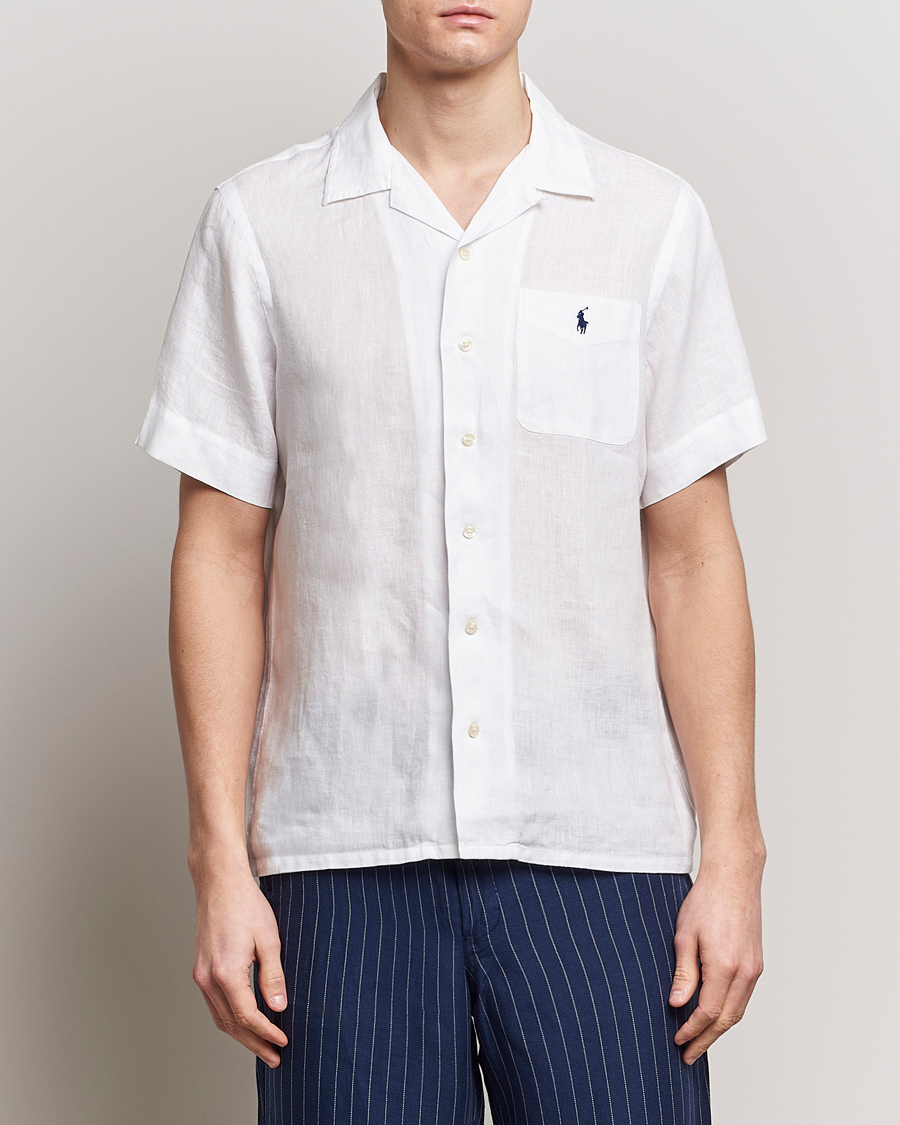 Mies | Kauluspaidat | Polo Ralph Lauren | Linen Pocket Short Sleeve Shirt White