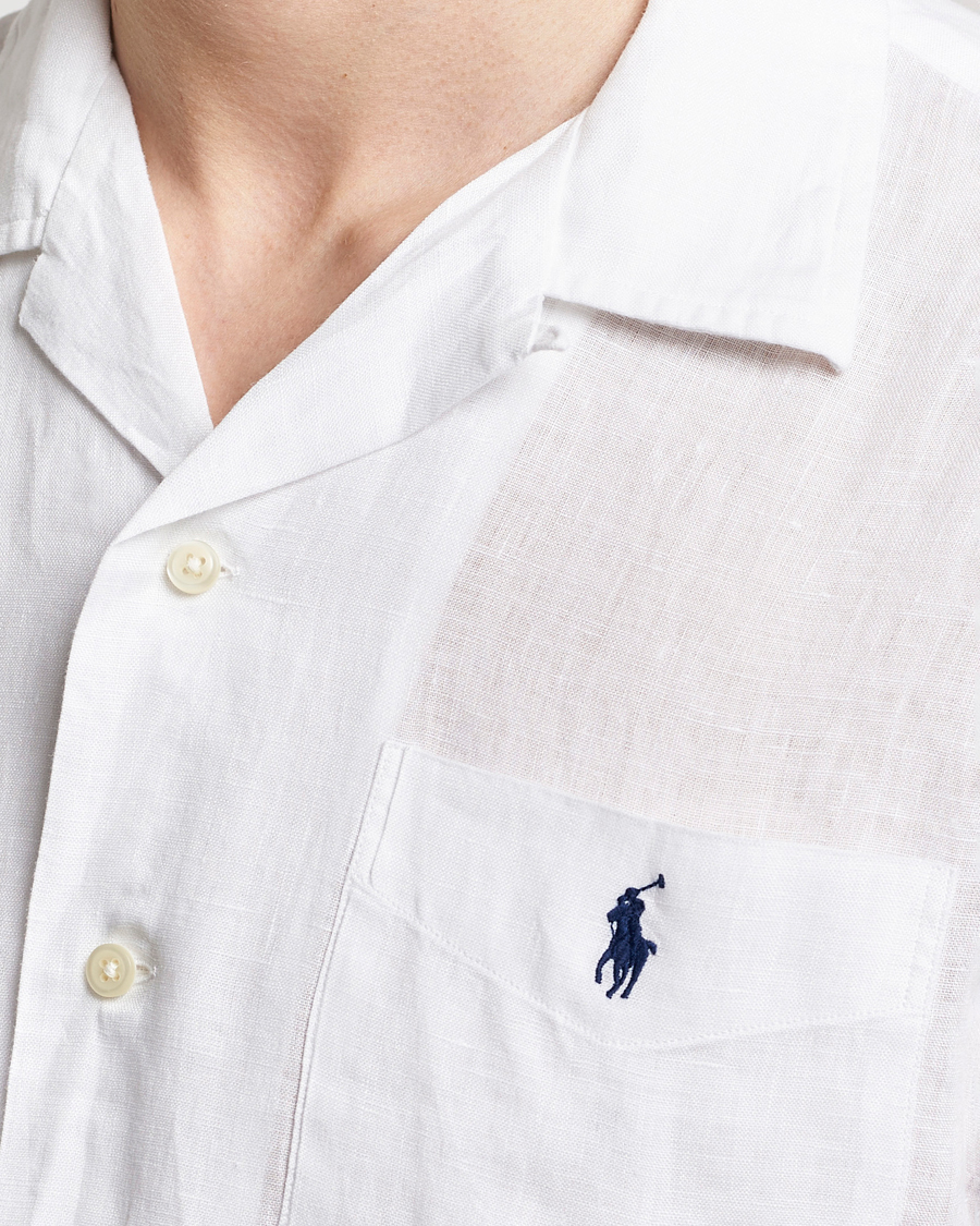 Mies | Kauluspaidat | Polo Ralph Lauren | Linen Pocket Short Sleeve Shirt White