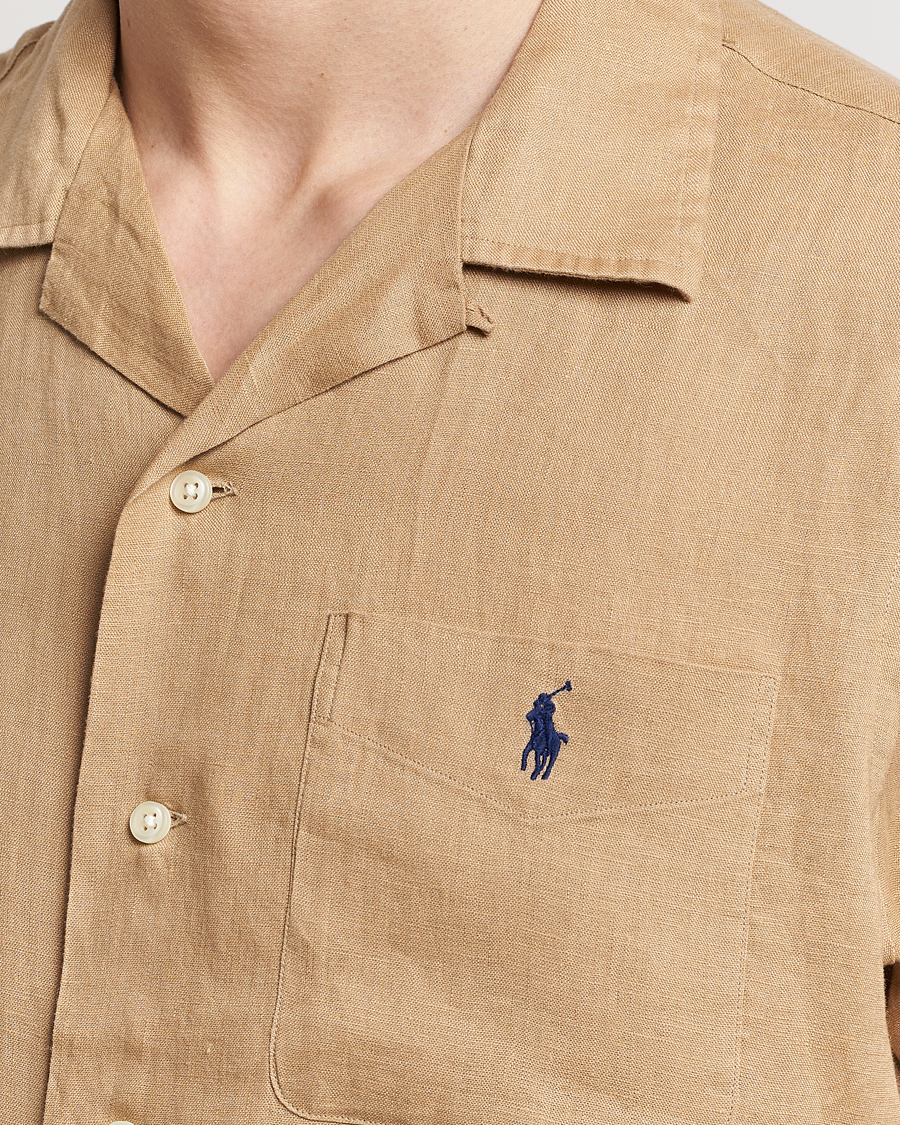 Mies | Kauluspaidat | Polo Ralph Lauren | Linen Pocket Short Sleeve Shirt Vintage Khaki