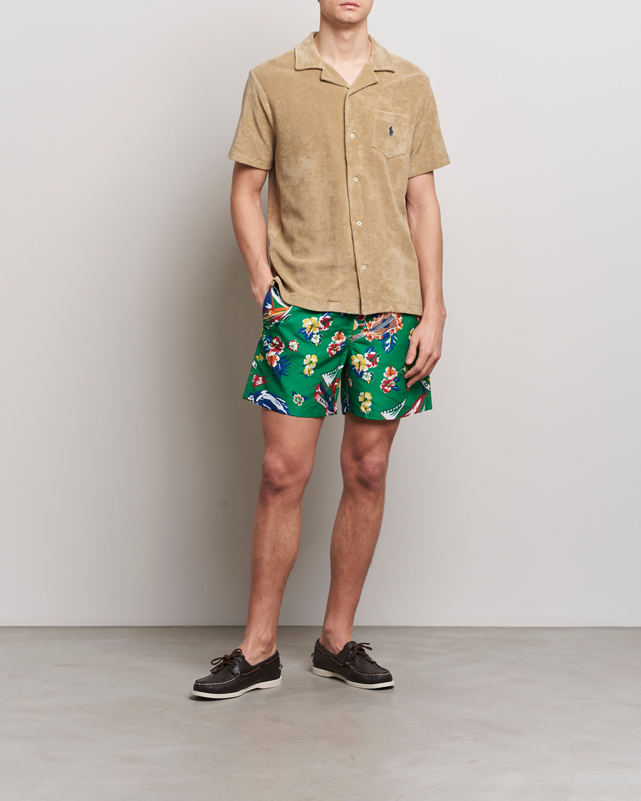 Mies | Kauluspaidat | Polo Ralph Lauren | Cotton Terry Short Sleeve Shirt Coastal Beige