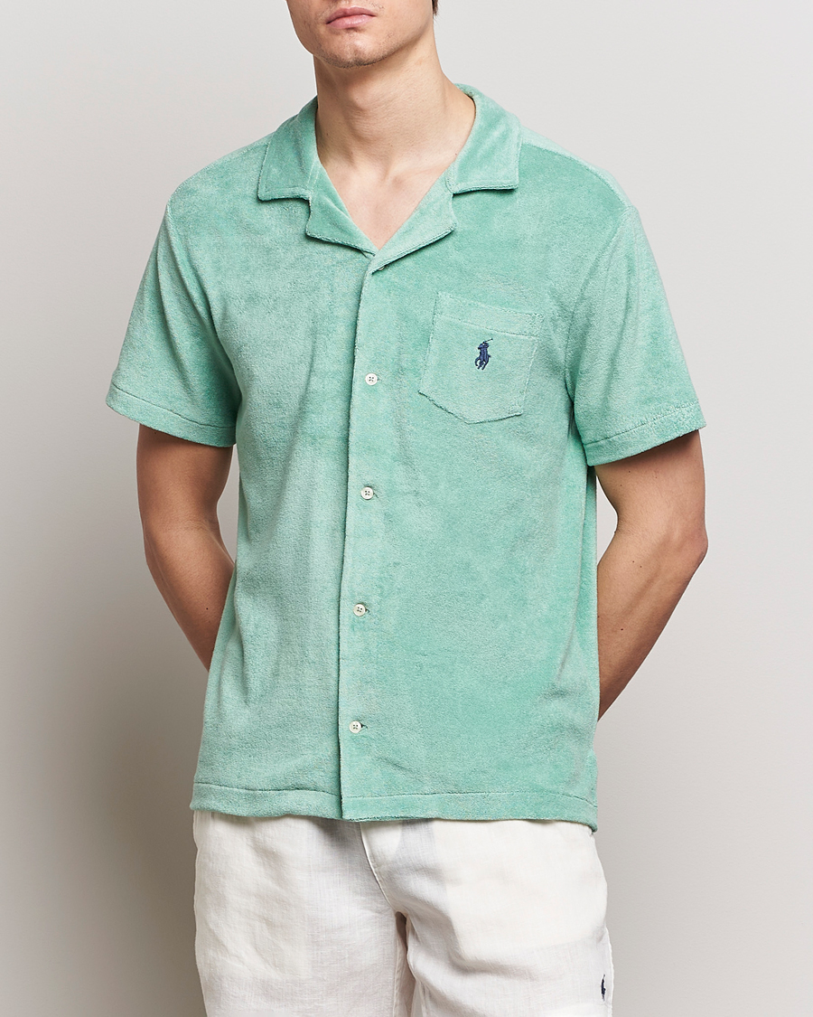 Mies | Lyhythihaiset kauluspaidat | Polo Ralph Lauren | Cotton Terry Short Sleeve Shirt Celadon