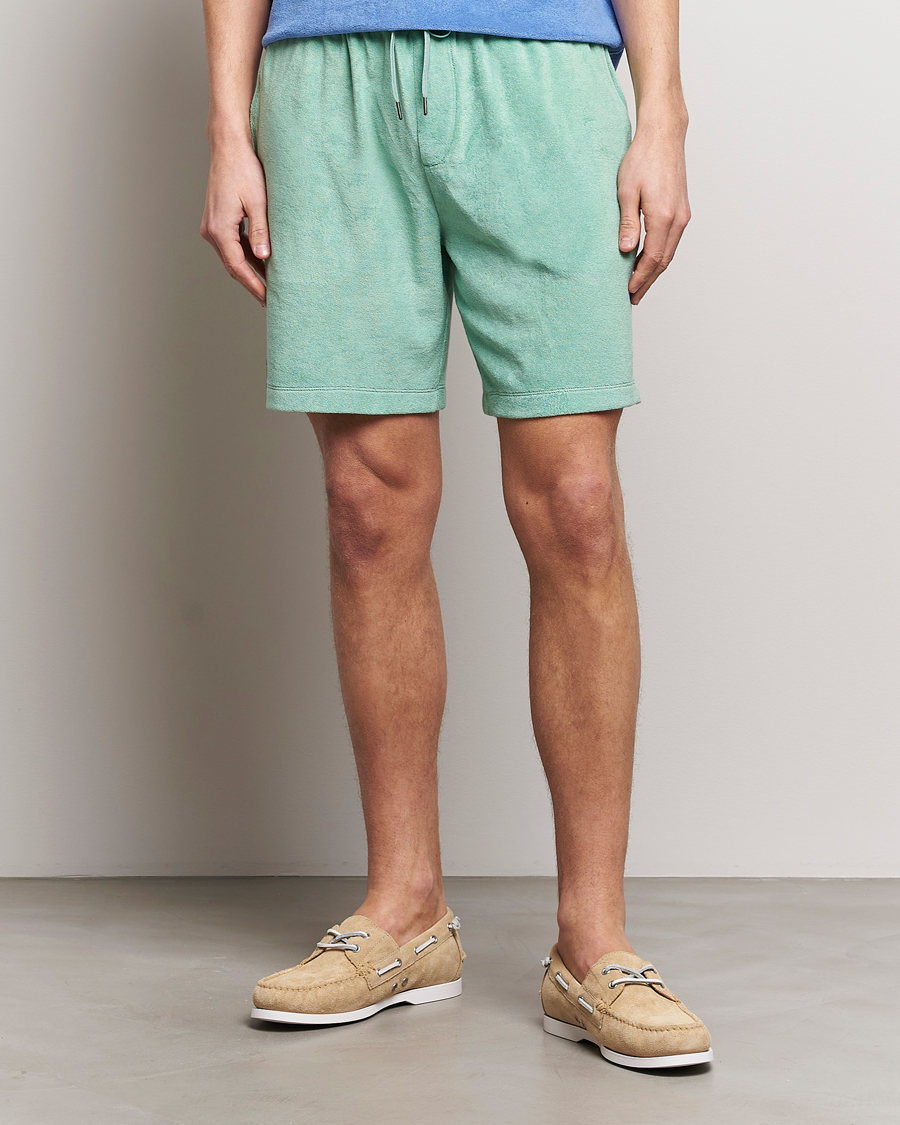 Mies | Kurenauha-shortsit | Polo Ralph Lauren | Cotton Terry Drawstring Shorts Celadon