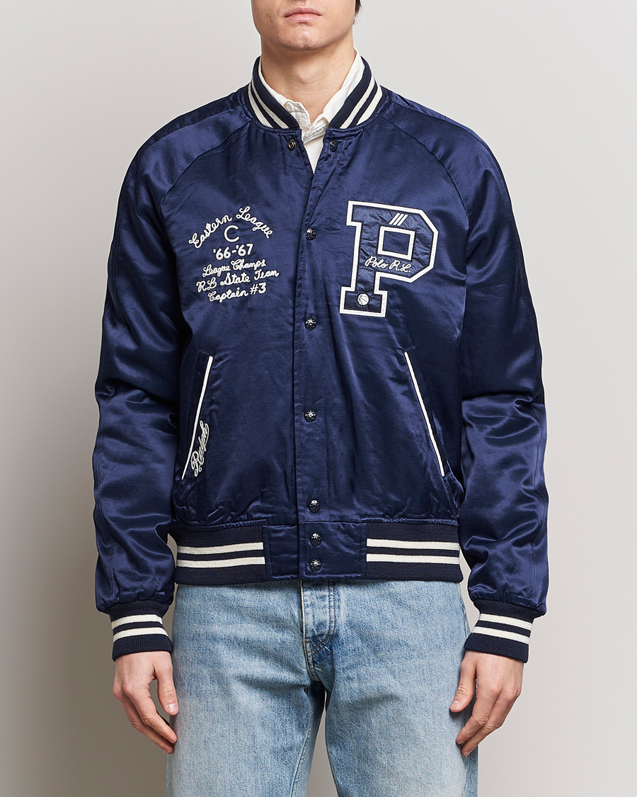 Mies | Takit | Polo Ralph Lauren | Varsity Bomber Satin Jacket Aviator Navy