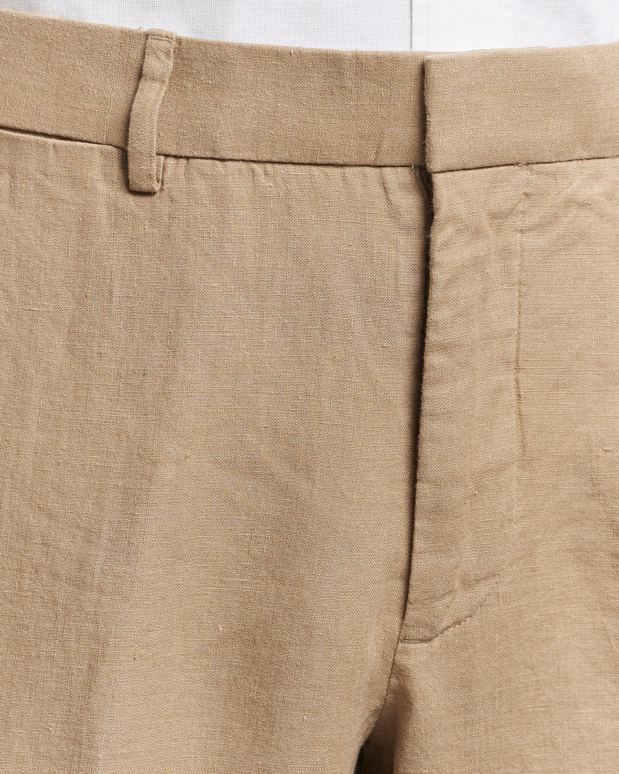 Mies | Housut | Polo Ralph Lauren | Linen Pleated Trousers Coastal Beige