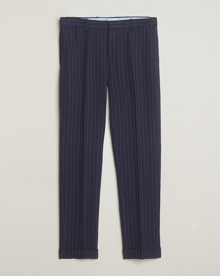 Mies | Housut | Polo Ralph Lauren | Linen Pinstripe Trousers Navy/Cream