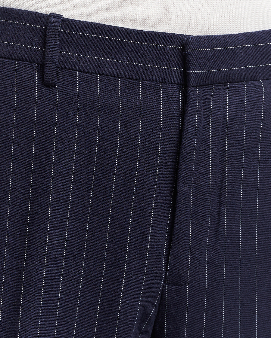 Mies | Housut | Polo Ralph Lauren | Linen Pinstripe Trousers Navy/Cream