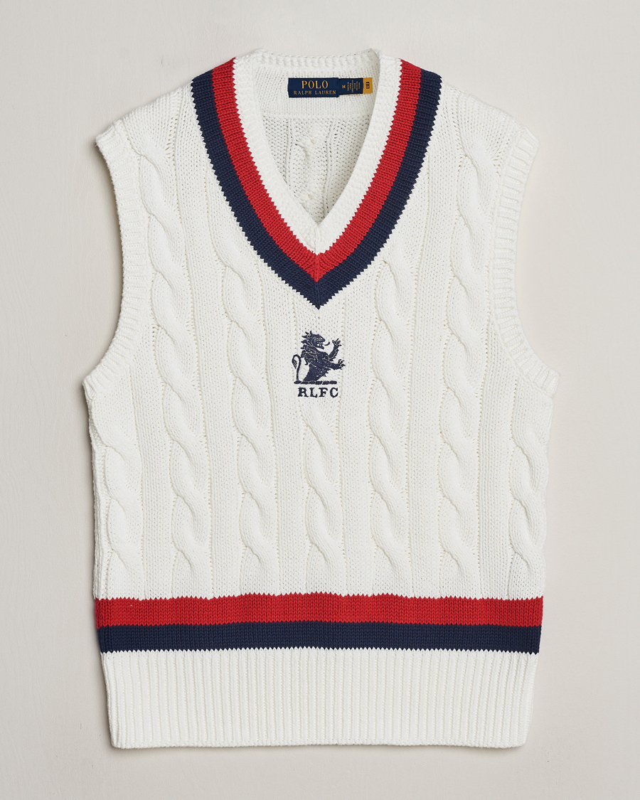 Mies | Puserot | Polo Ralph Lauren | Cotton Knitted Cricket Vest Deckwash White