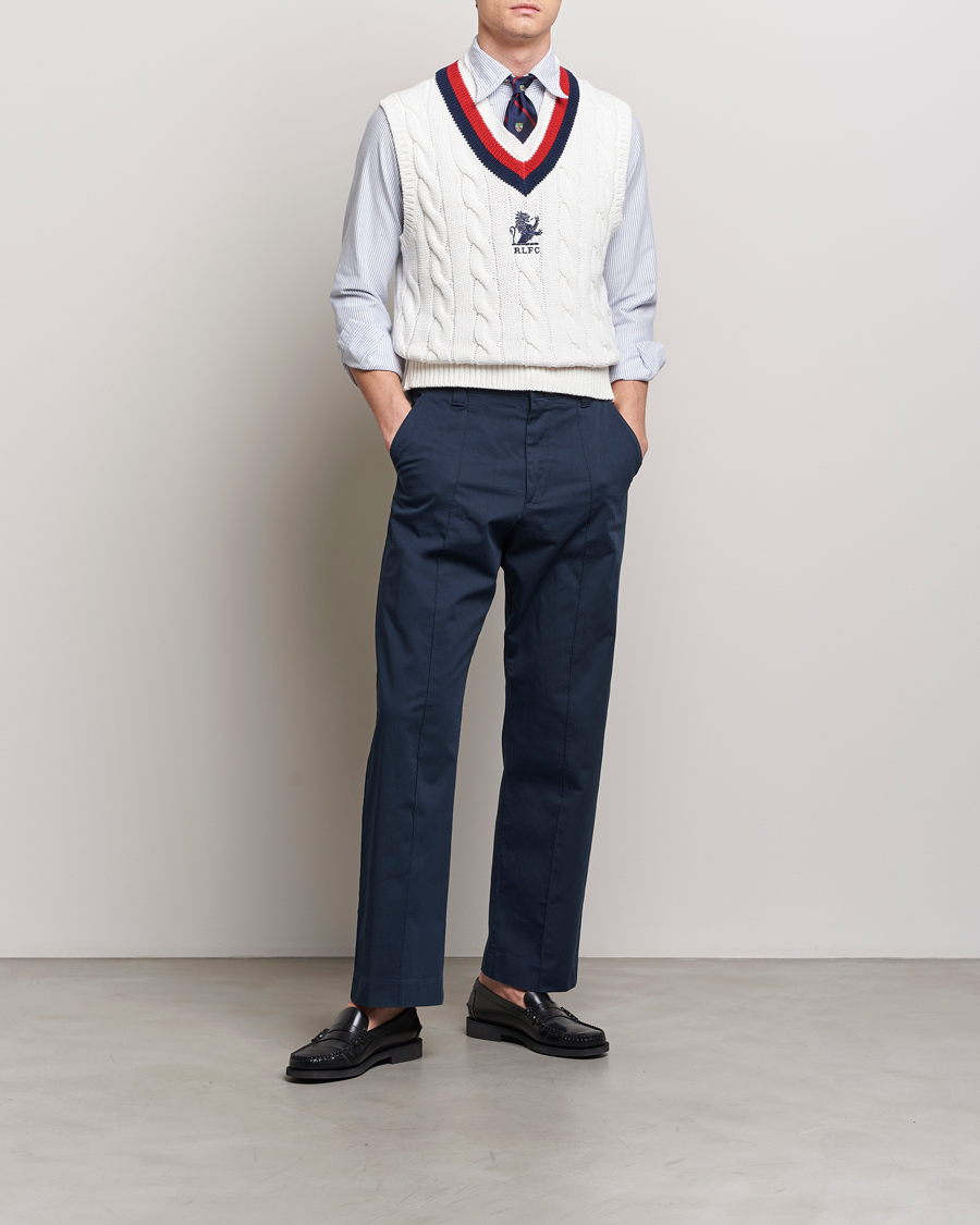 Mies | Puserot | Polo Ralph Lauren | Cotton Knitted Cricket Vest Deckwash White