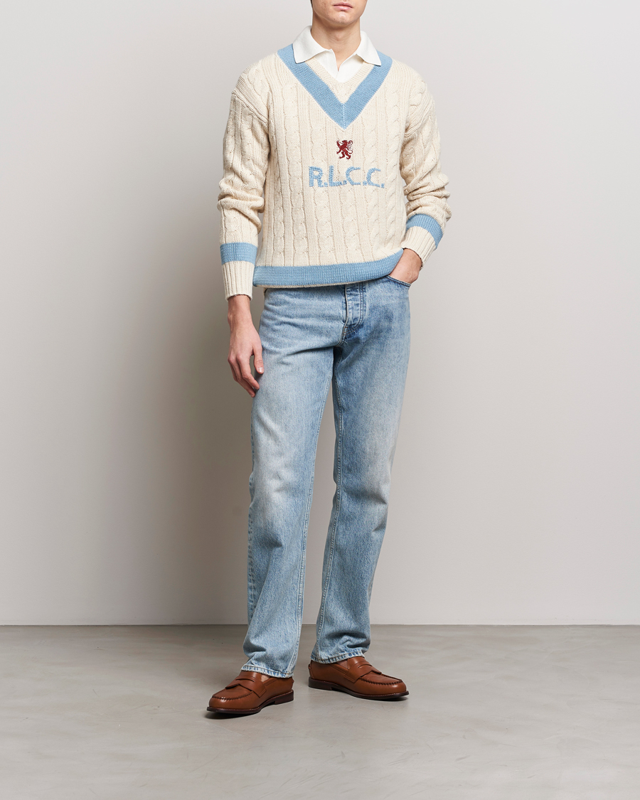 Mies | Puserot | Polo Ralph Lauren | Cotton/Cashmere Cricket Knitted Sweater Parchment Cream