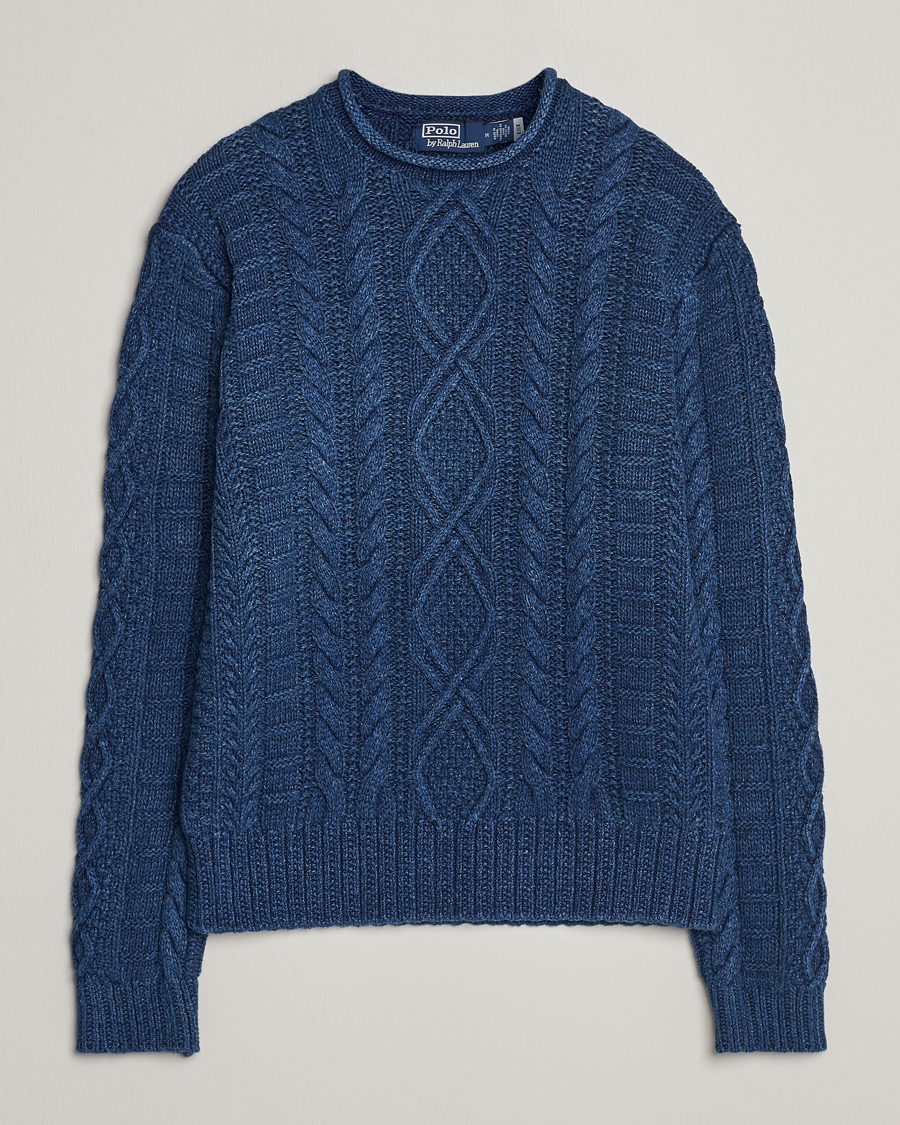 Mies | Puserot | Polo Ralph Lauren | Cotton Fisherman Sweater Indigo