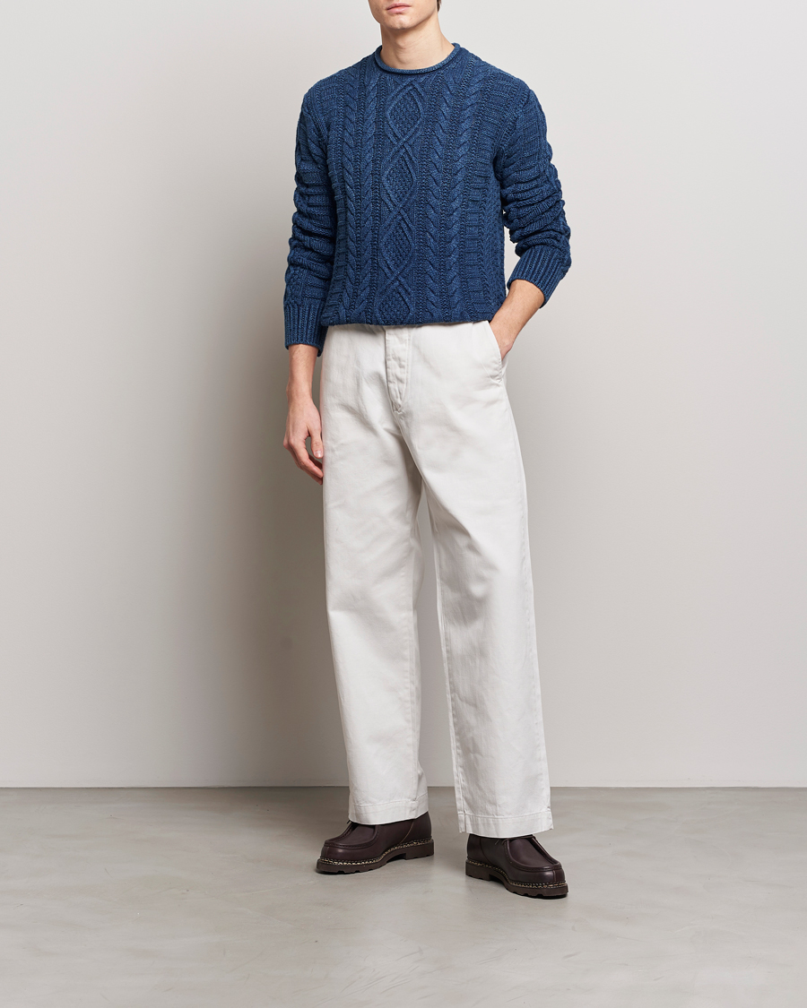 Mies | Puserot | Polo Ralph Lauren | Cotton Fisherman Sweater Indigo