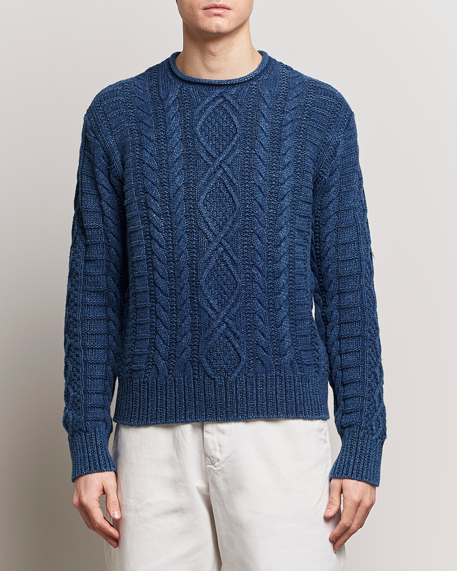 Mies |  | Polo Ralph Lauren | Cotton Fisherman Sweater Indigo