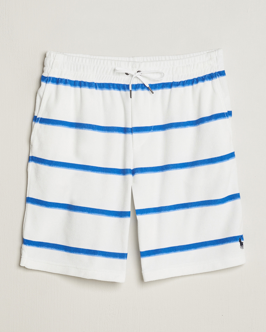 Mies | Shortsit | Polo Ralph Lauren | Cotton Terry Striped Drawstring Shorts Blue/White