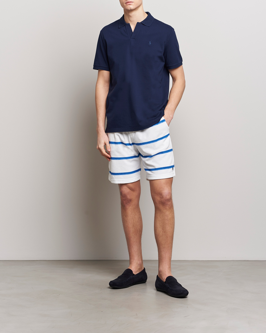 Mies | Shortsit | Polo Ralph Lauren | Cotton Terry Striped Drawstring Shorts Blue/White
