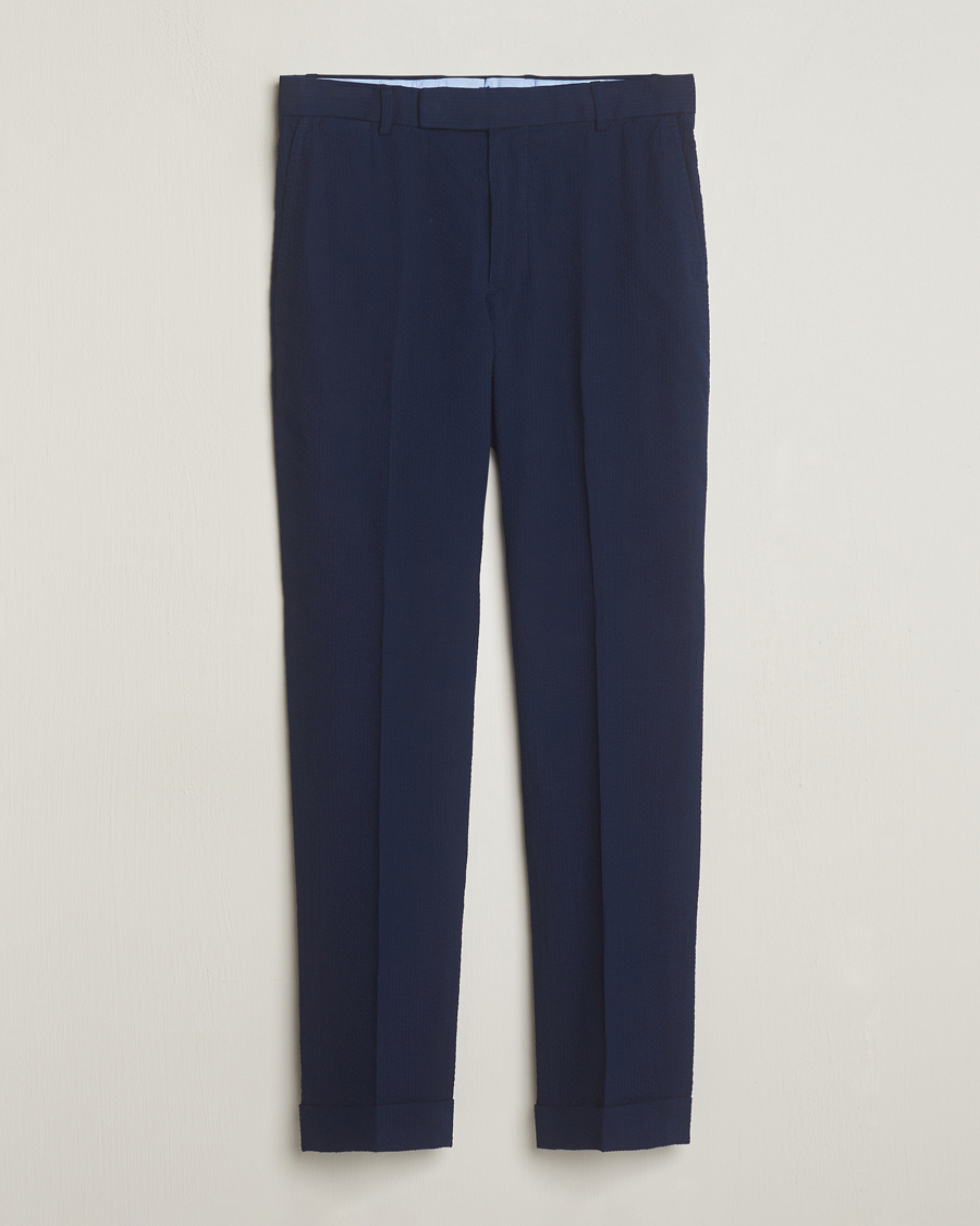 Mies | Housut | Polo Ralph Lauren | Pleated Seersucker Trousers Indigo
