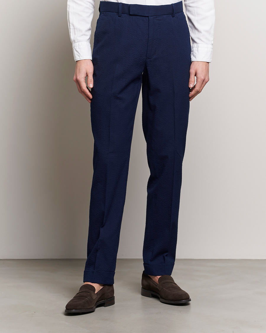 Mies |  | Polo Ralph Lauren | Pleated Seersucker Trousers Indigo