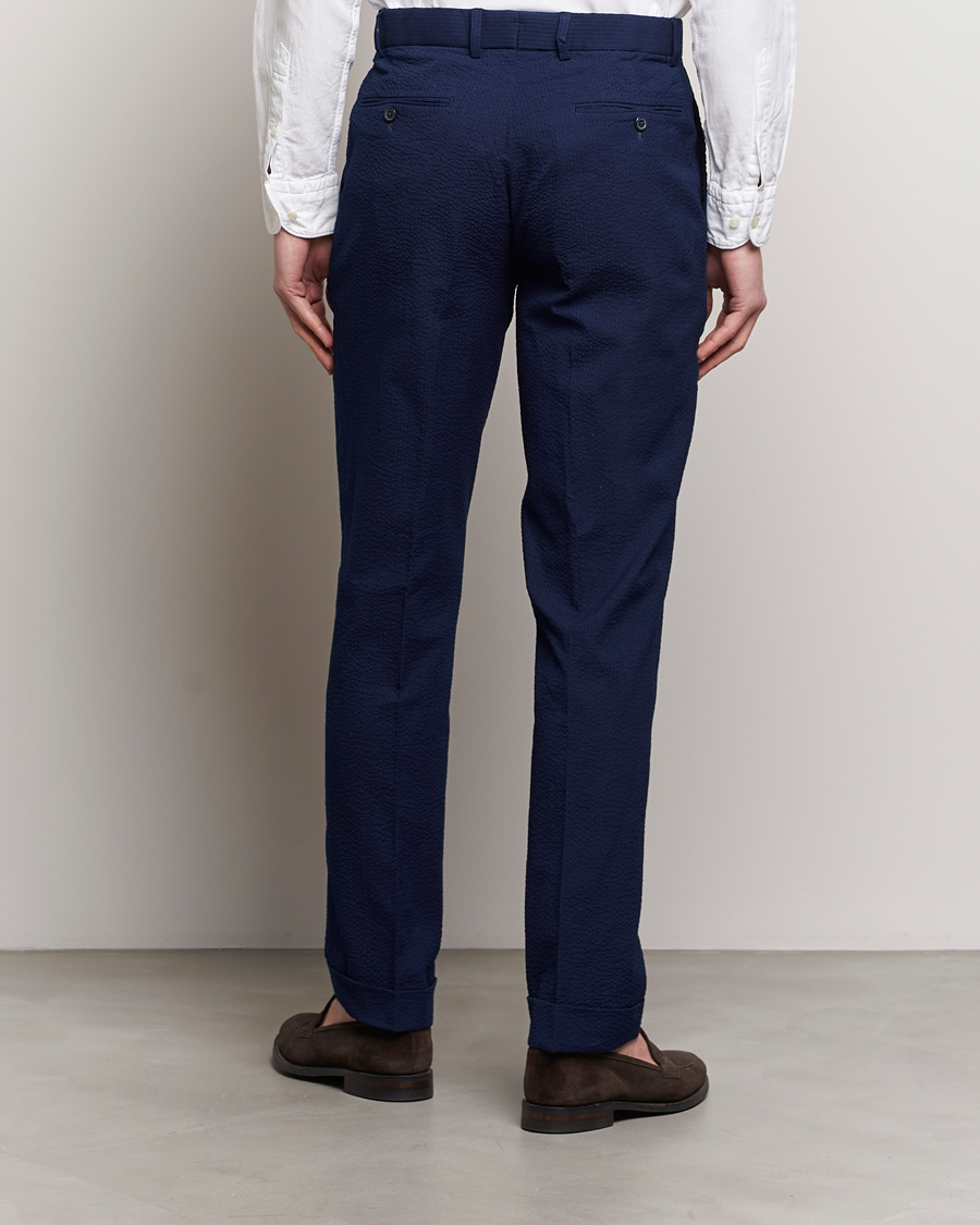 Mies | Housut | Polo Ralph Lauren | Pleated Seersucker Trousers Indigo