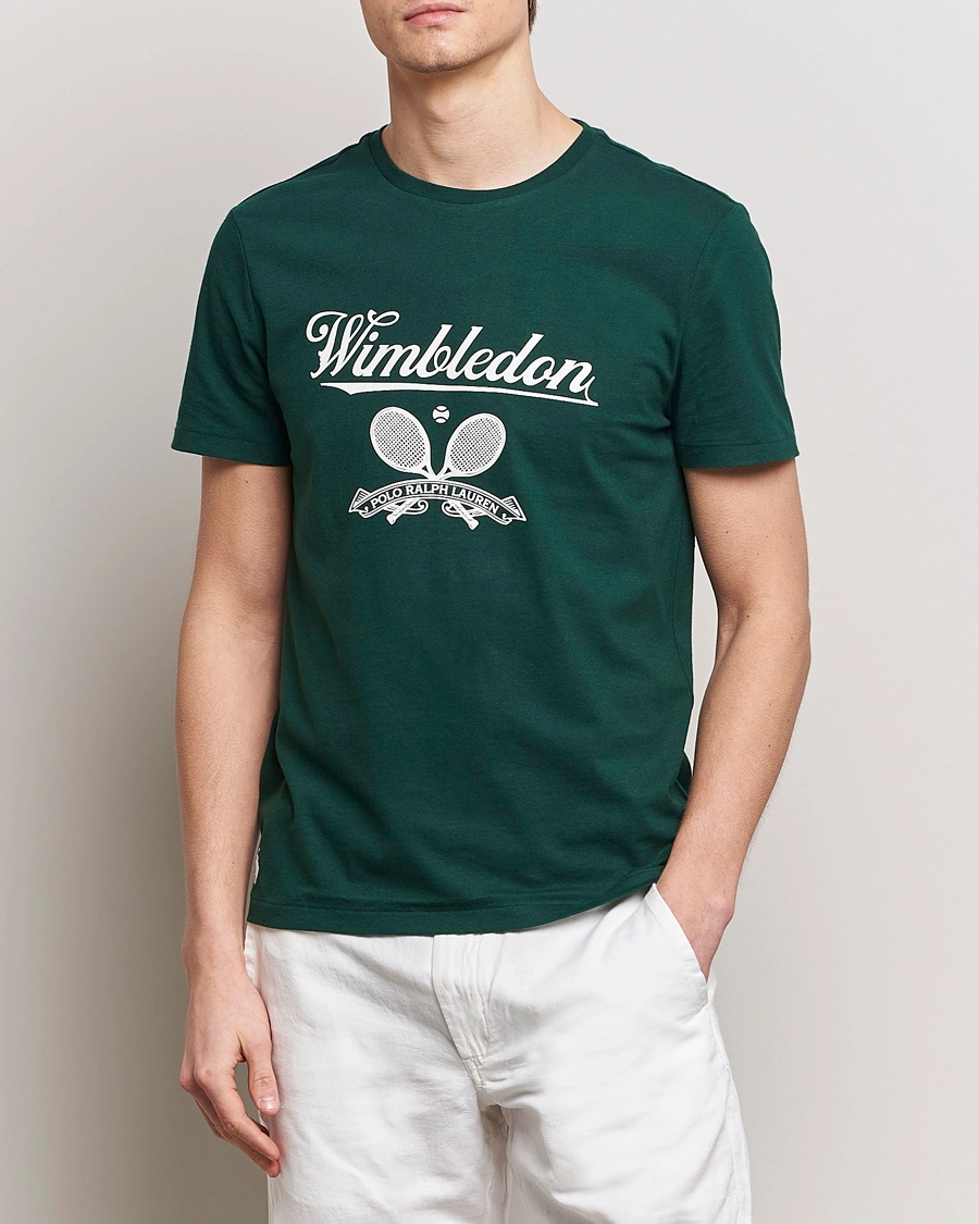 Mies | Lyhythihaiset t-paidat | Polo Ralph Lauren | Wimbledon Printed Tee Moss Agate