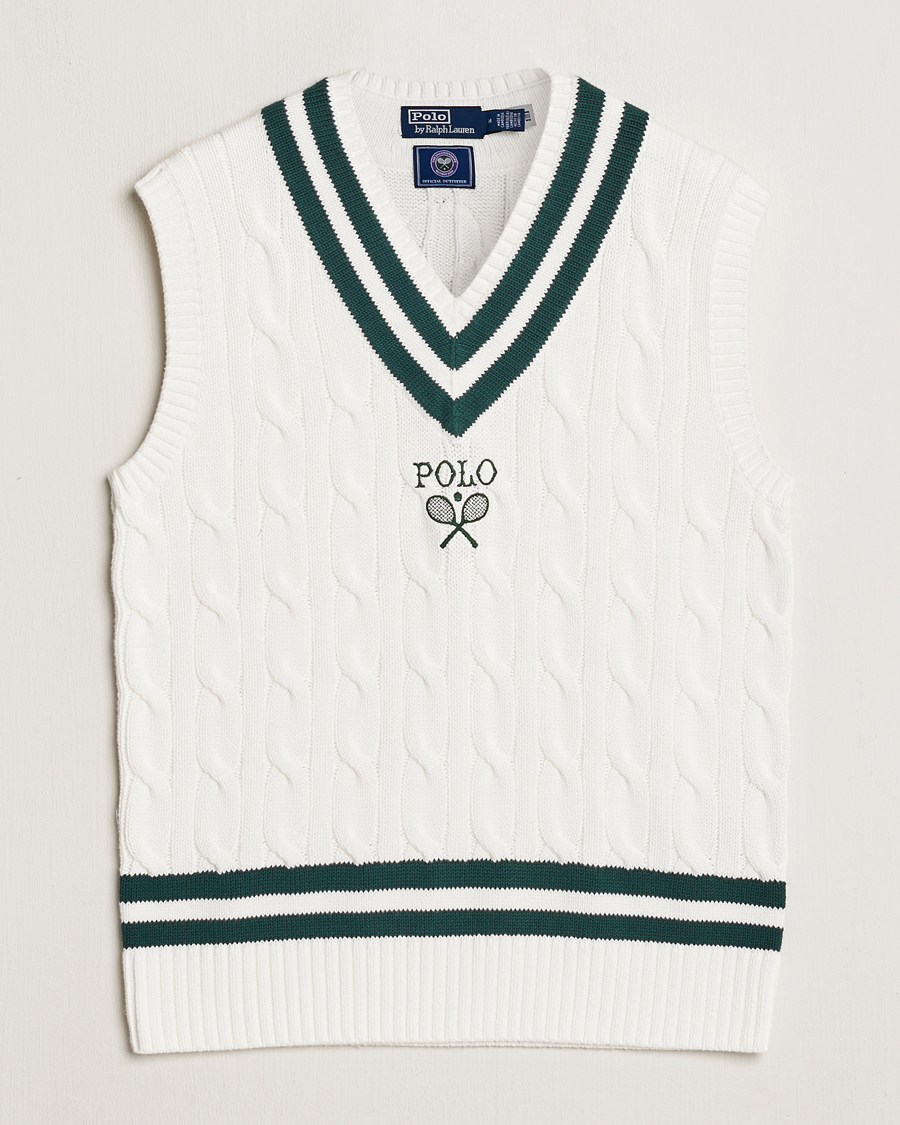 Mies | Puserot | Polo Ralph Lauren | Wimbledon Cricket Vest White/Moss Agate