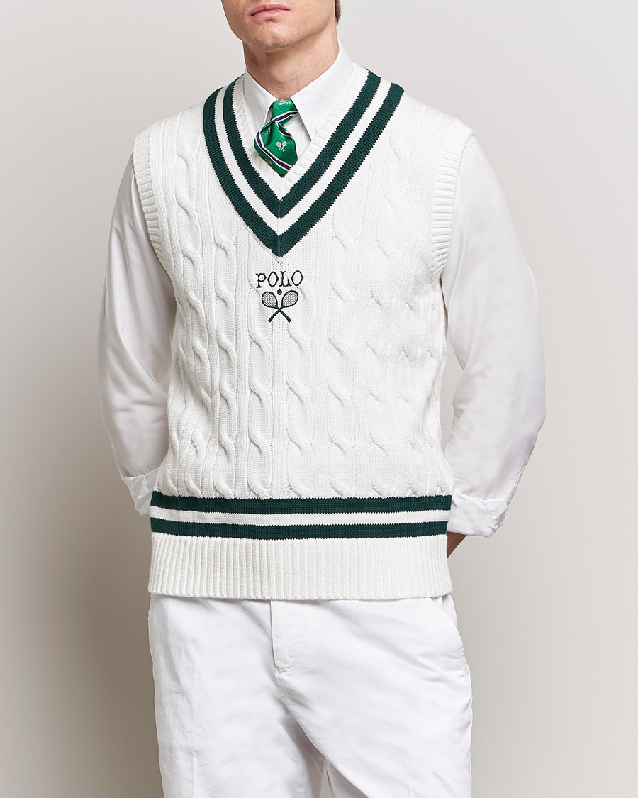 Mies | Puserot | Polo Ralph Lauren | Wimbledon Cricket Vest White/Moss Agate