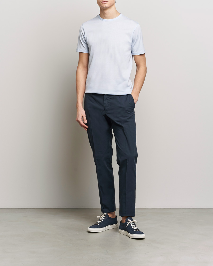 Mies | T-paidat | Sunspel | Crew Neck Cotton Tee Light Blue