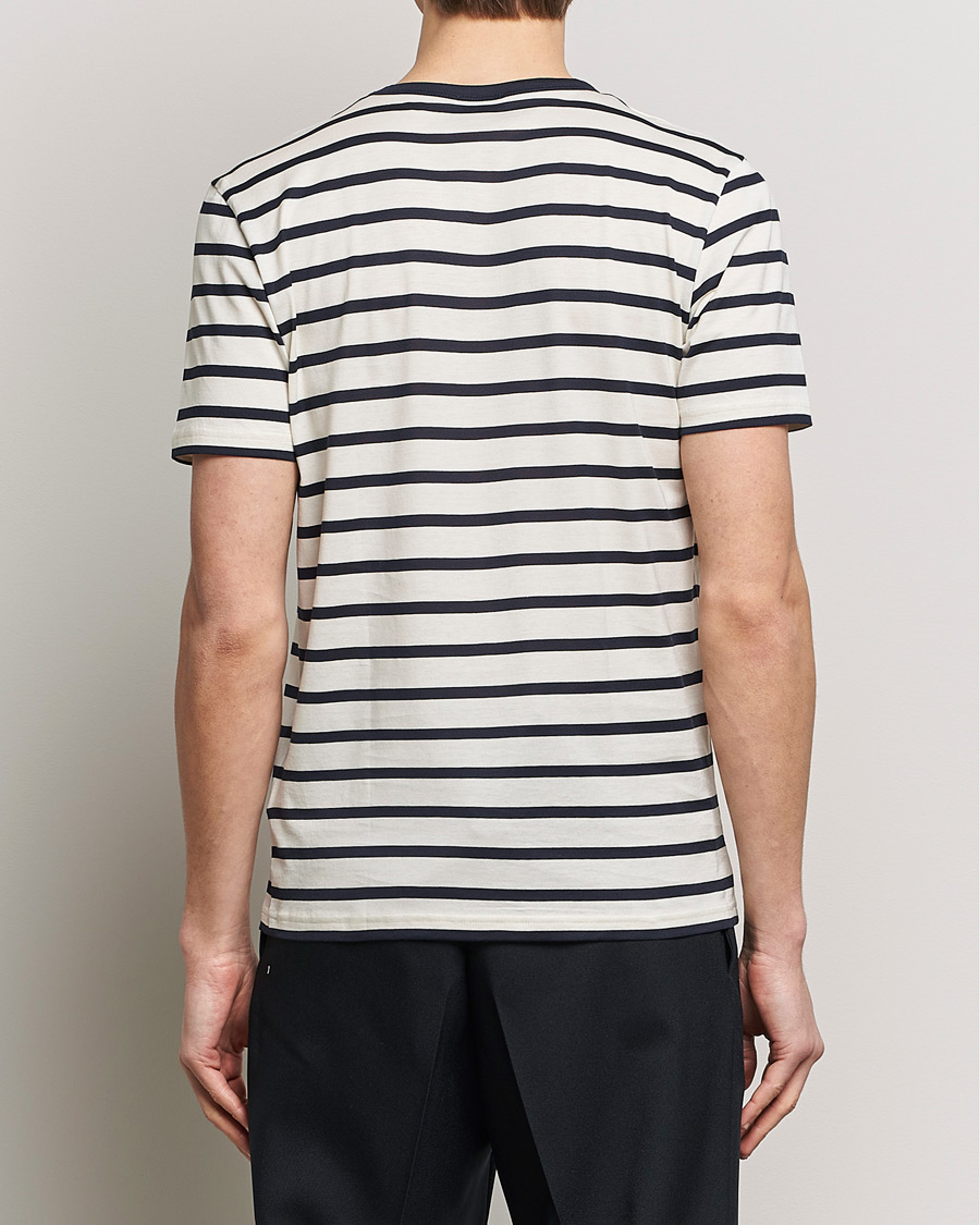 Mies | T-paidat | Sunspel | Striped Crew Neck Cotton Tee Ecru/Navy