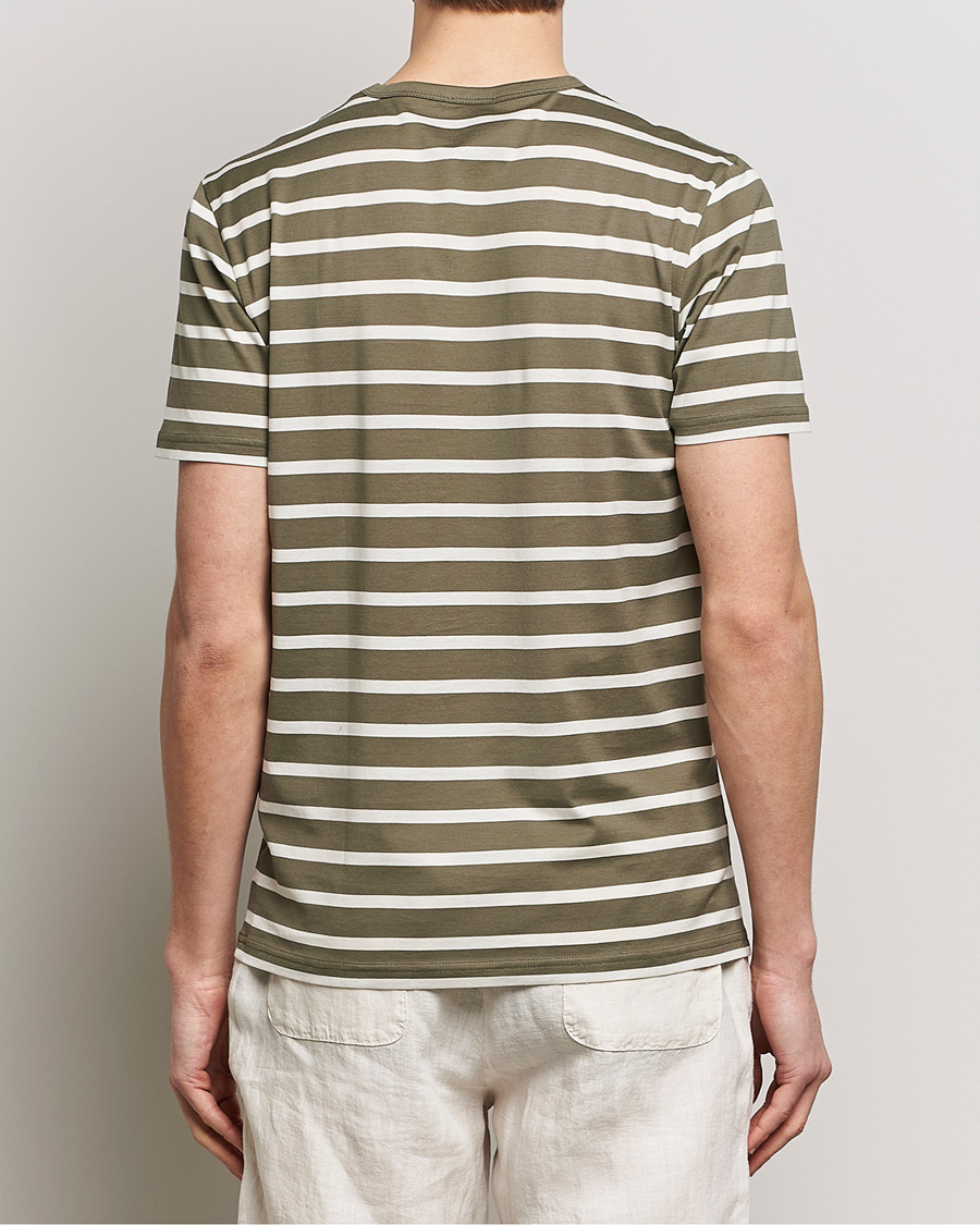 Mies | T-paidat | Sunspel | Striped Crew Neck Cotton Tee Khaki