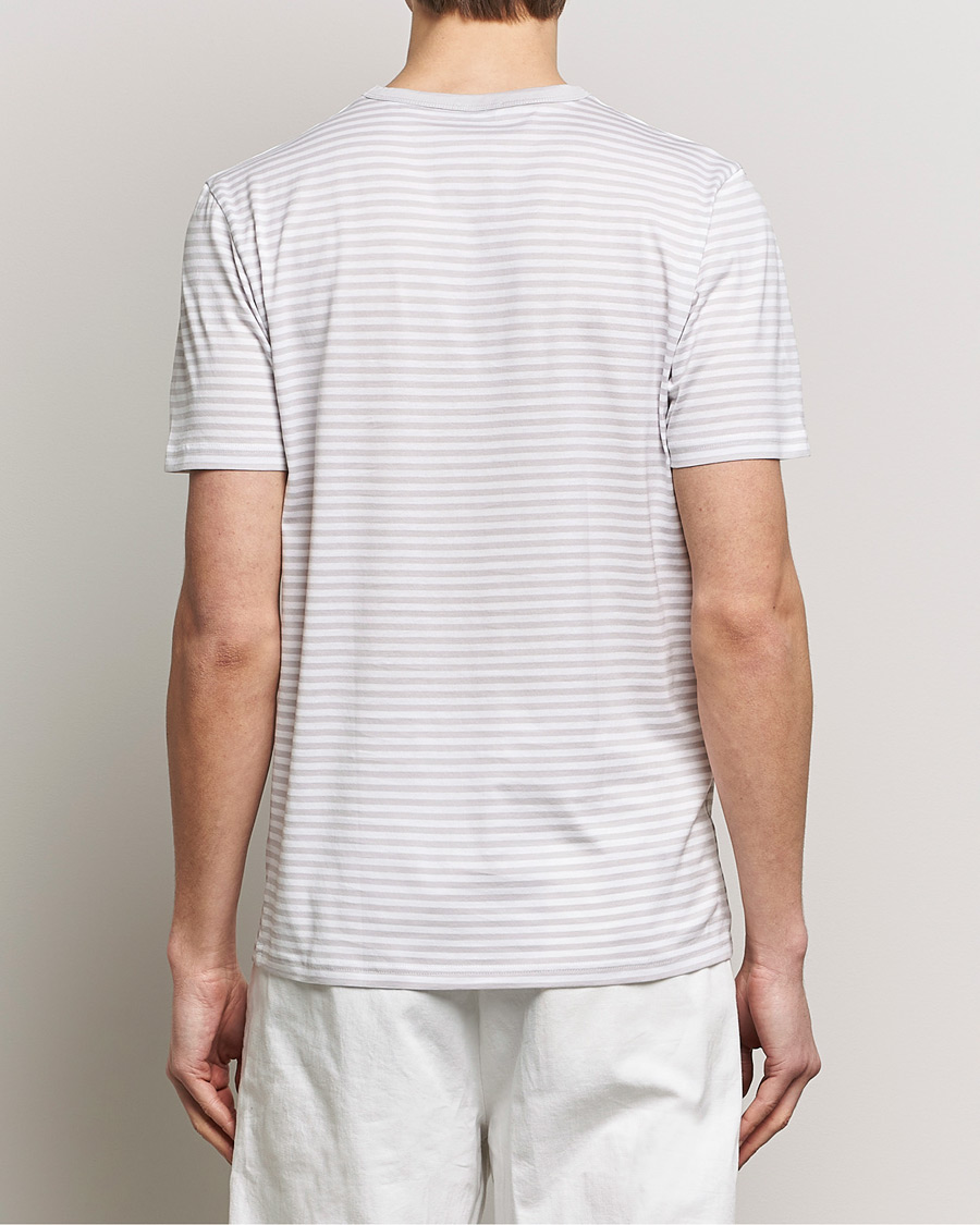 Mies | T-paidat | Sunspel | Striped Crew Neck Cotton Tee Smoke/White