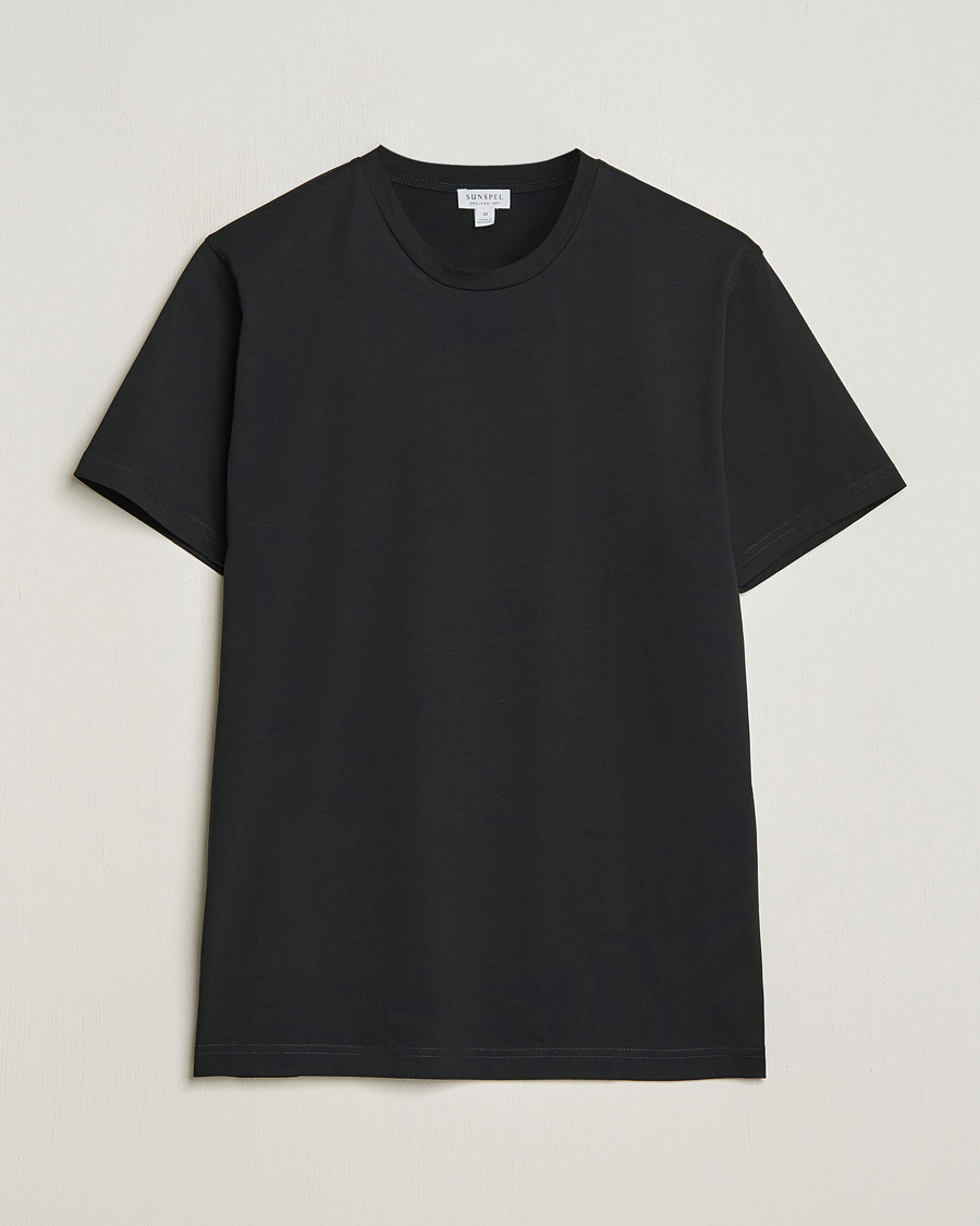 Mies | T-paidat | Sunspel | Riviera Midweight T-Shirt Black
