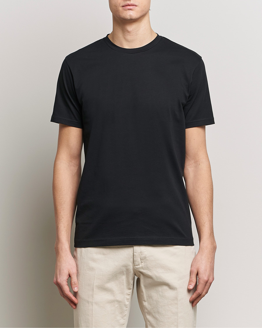 Mies | T-paidat | Sunspel | Riviera Midweight T-Shirt Black