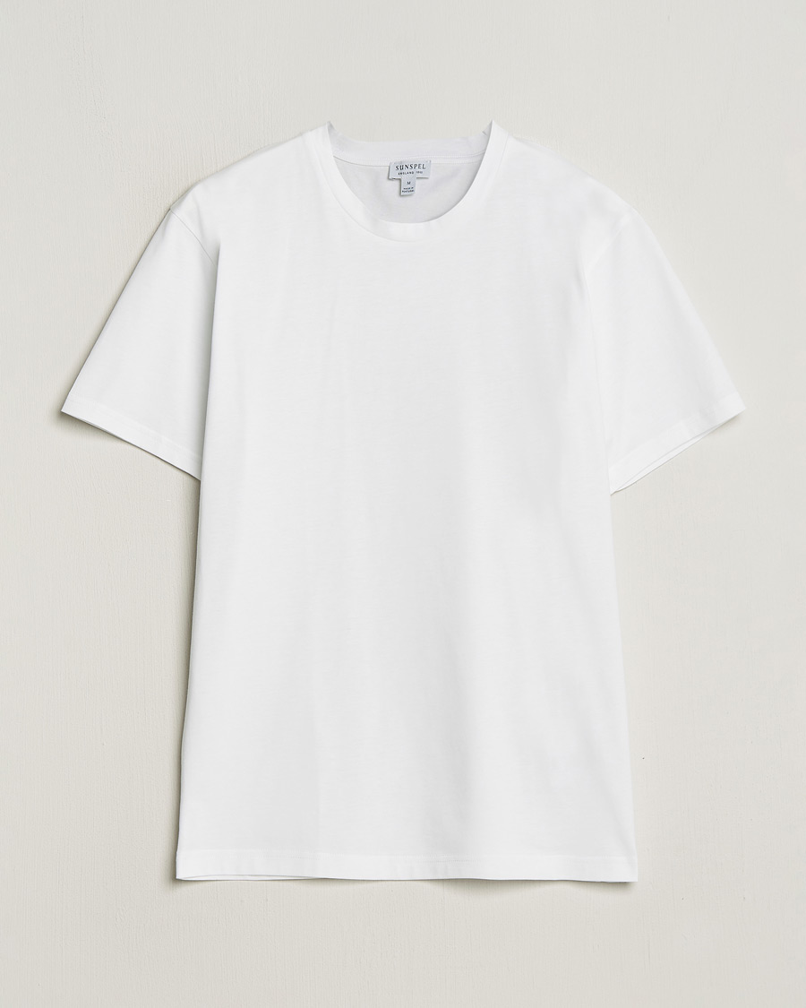 Mies | T-paidat | Sunspel | Riviera Midweight T-Shirt White