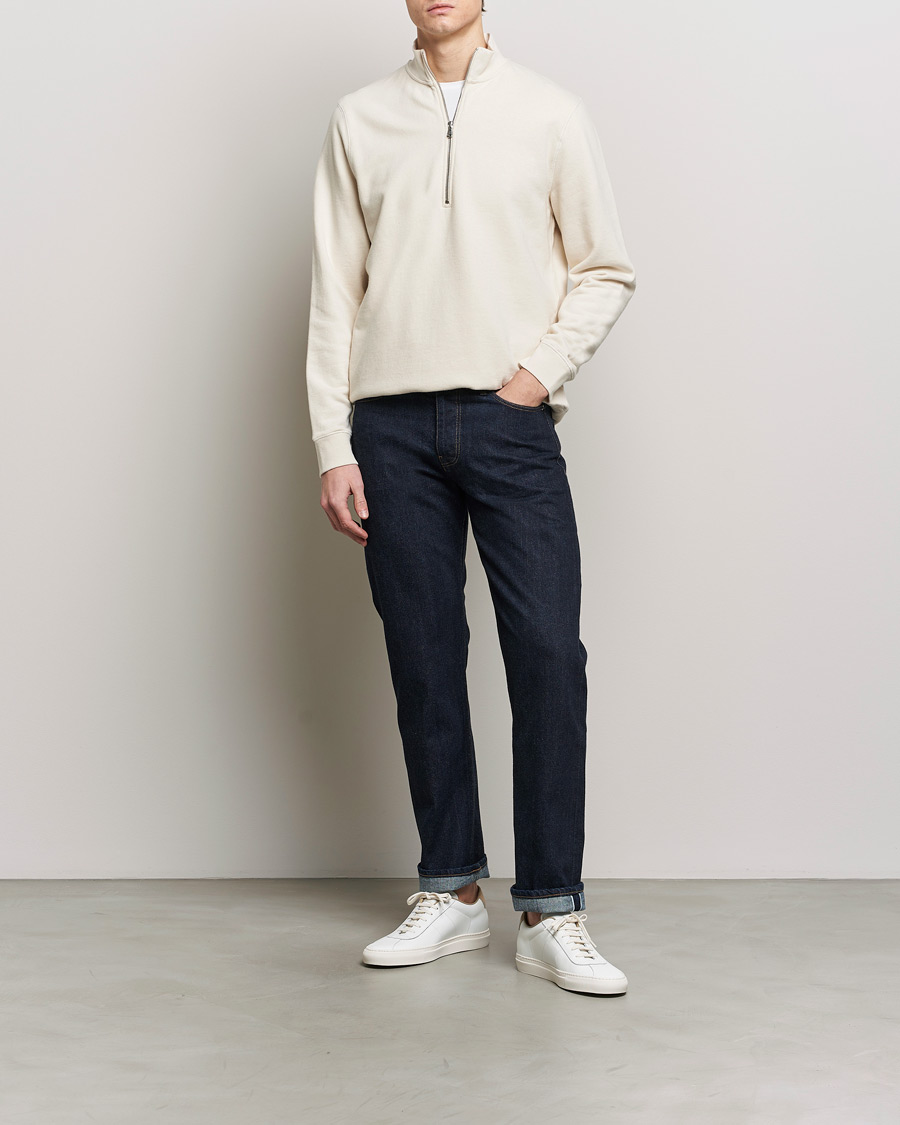Mies | Puserot | Sunspel | Loopback Half Zip Sweatshirt Undyed