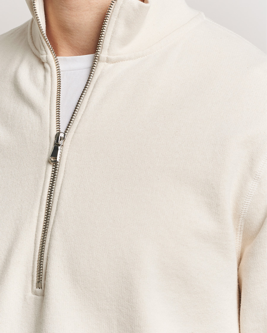 Mies | Puserot | Sunspel | Loopback Half Zip Sweatshirt Undyed