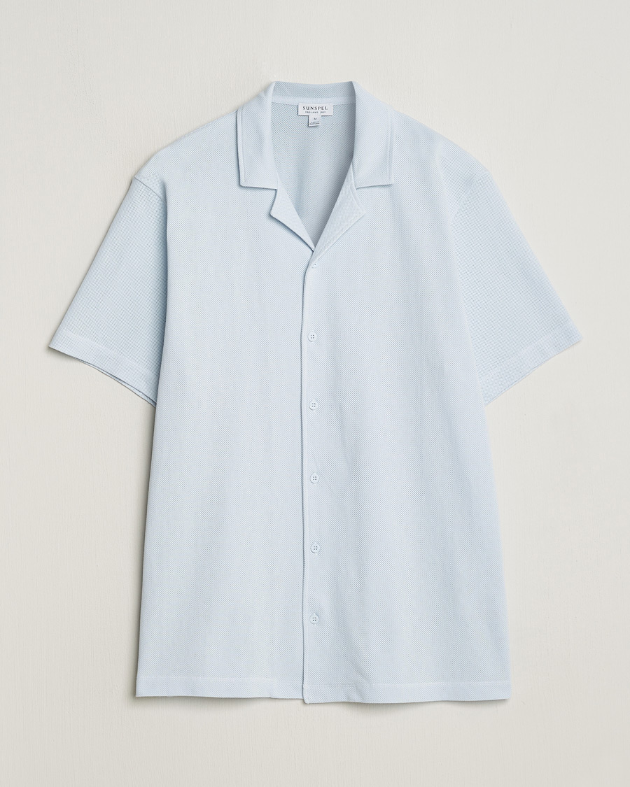 Mies | Kauluspaidat | Sunspel | Riviera Resort Shirt Light Blue