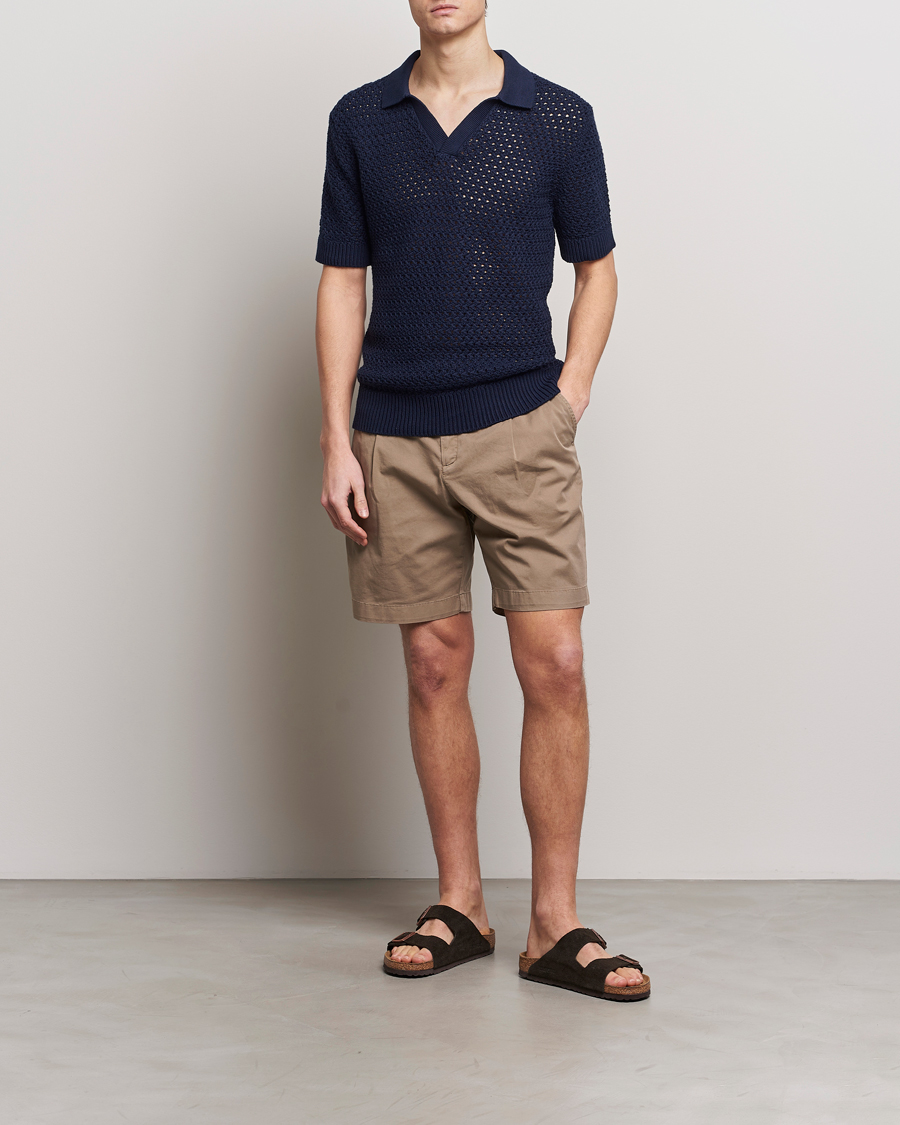 Mies | Puserot | Sunspel | Chunky Knit Polo Navy