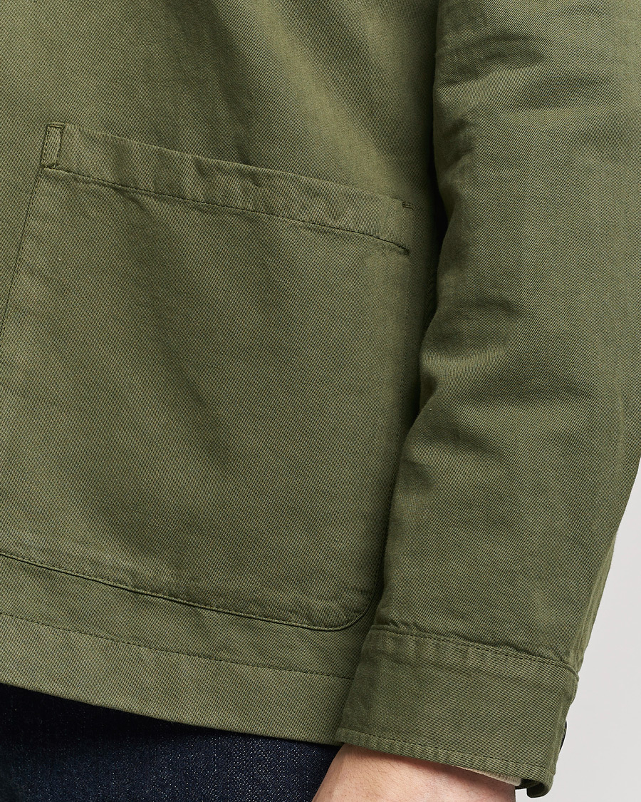Mies | Kauluspaidat | Sunspel | Twin Pocket Cotton/Linen Jacket Khaki