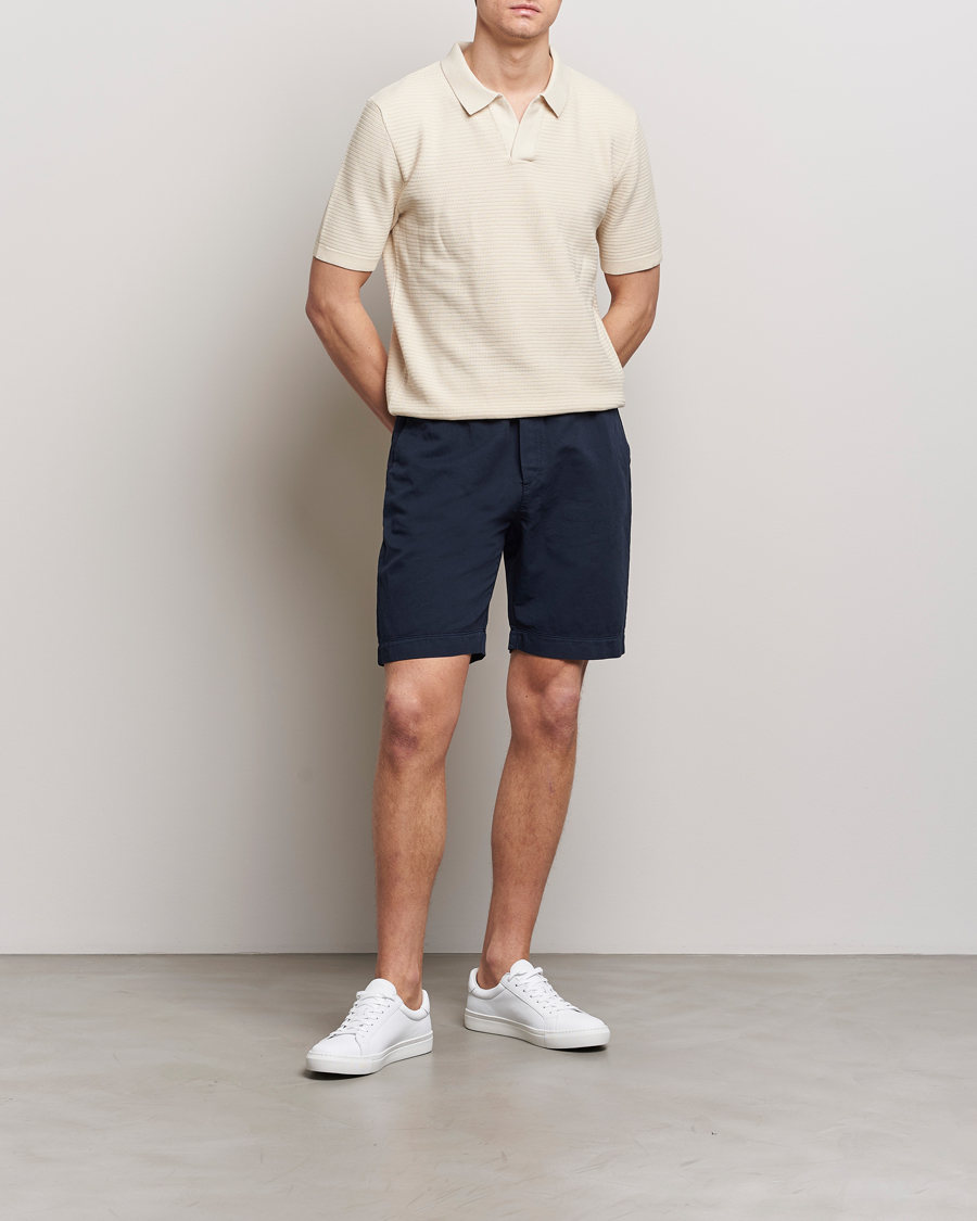 Mies | Shortsit | Sunspel | Cotton/Linen Drawstring Shorts Navy