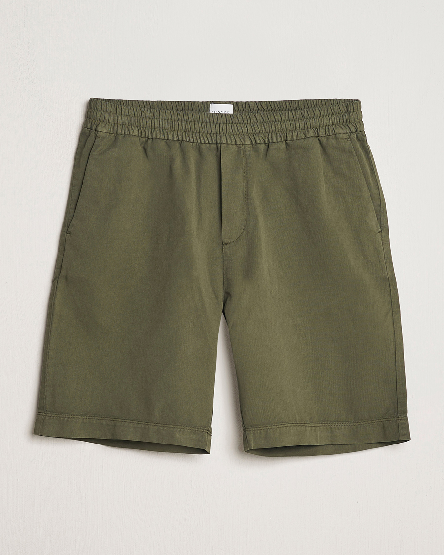 Mies | Shortsit | Sunspel | Cotton/Linen Drawstring Shorts Khaki