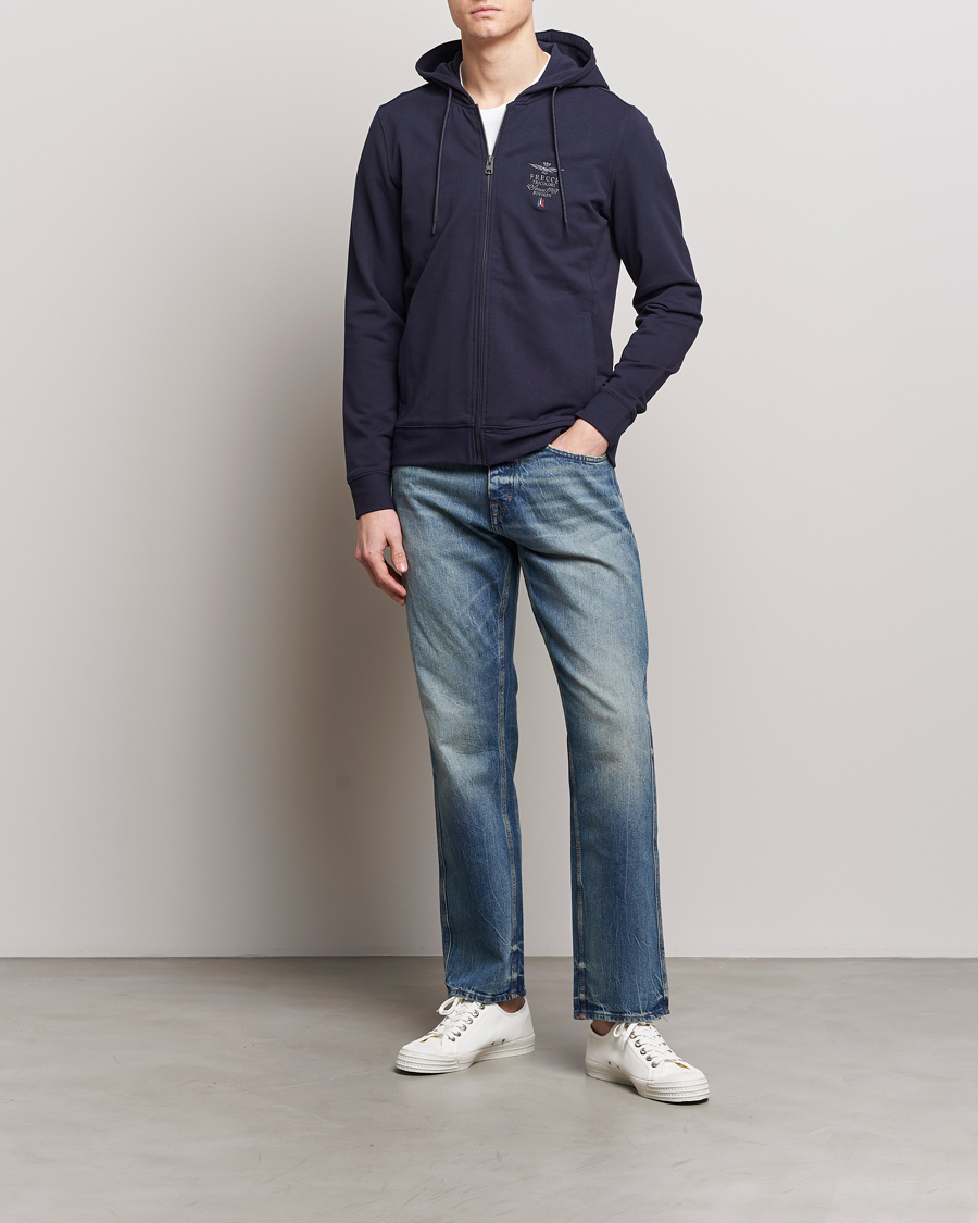 Mies | Puserot | Aeronautica Militare | Full Zip Hoodie Navy