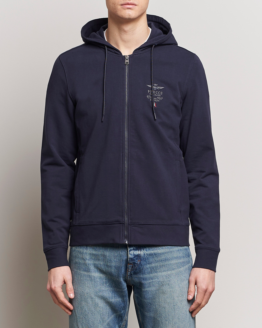 Mies | Puserot | Aeronautica Militare | Full Zip Hoodie Navy
