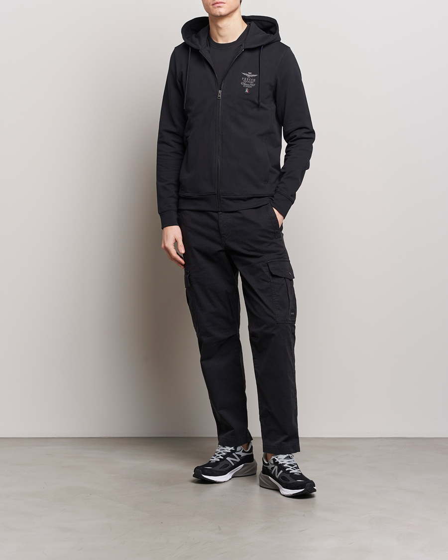 Mies | Puserot | Aeronautica Militare | Full Zip Hoodie Black