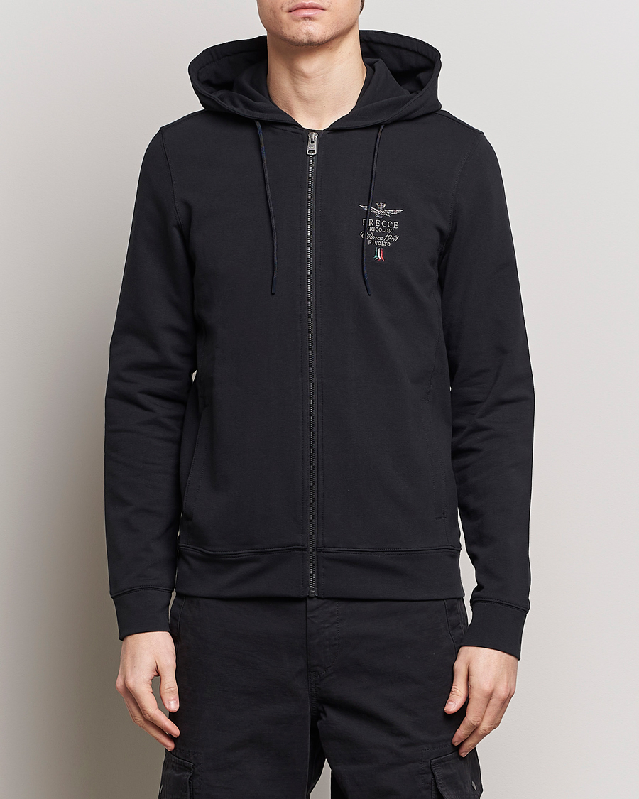 Mies | Puserot | Aeronautica Militare | Full Zip Hoodie Black