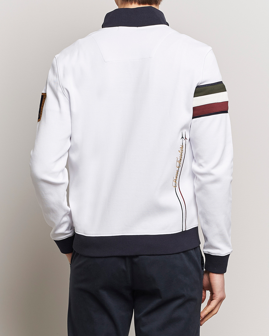Mies | Puserot | Aeronautica Militare | Full Zip Tricolori Sweater Off White