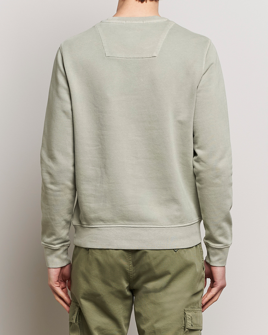 Mies | Puserot | Aeronautica Militare | Washed Crew Neck Sweatshirt Sage Green